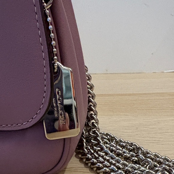 Coach Lavender Crossbody Bag with Silver Accents EUC - Picture 3 of 14